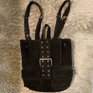 Urban Outfitters black suede backpack